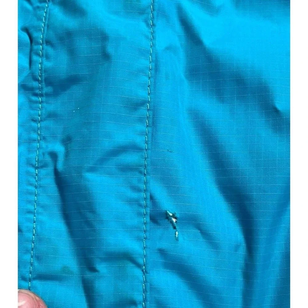 The North Face Girls Jacket Size L 14/16‎ Gray Blue Waterproof Hooded Rain Coat